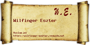 Wilfinger Eszter névjegykártya